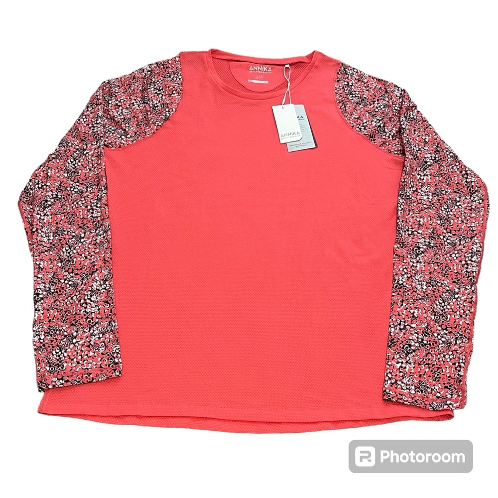 NWT Annika Cutter & Buck size Large women’s DryTec coral swim shirt